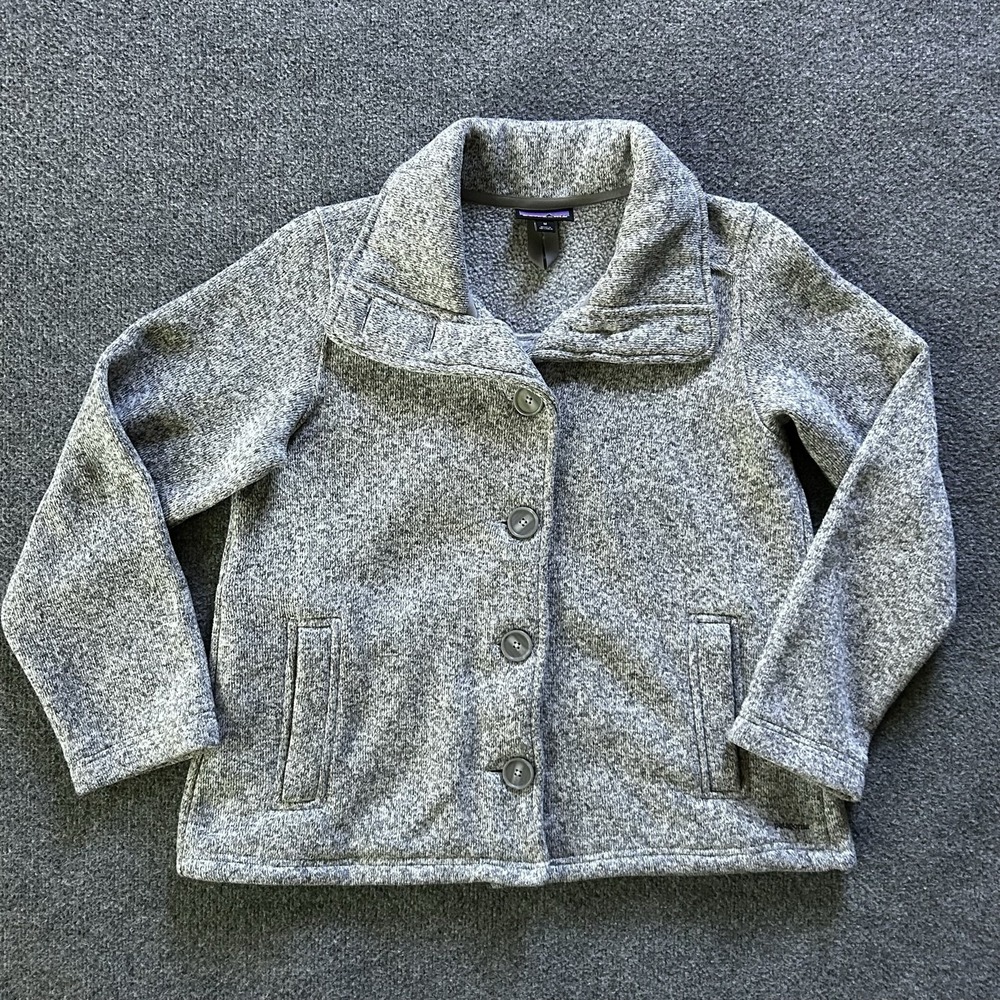 Patagonia Jacket Womens Medium Grey Better Sweater Swing Fleece Button